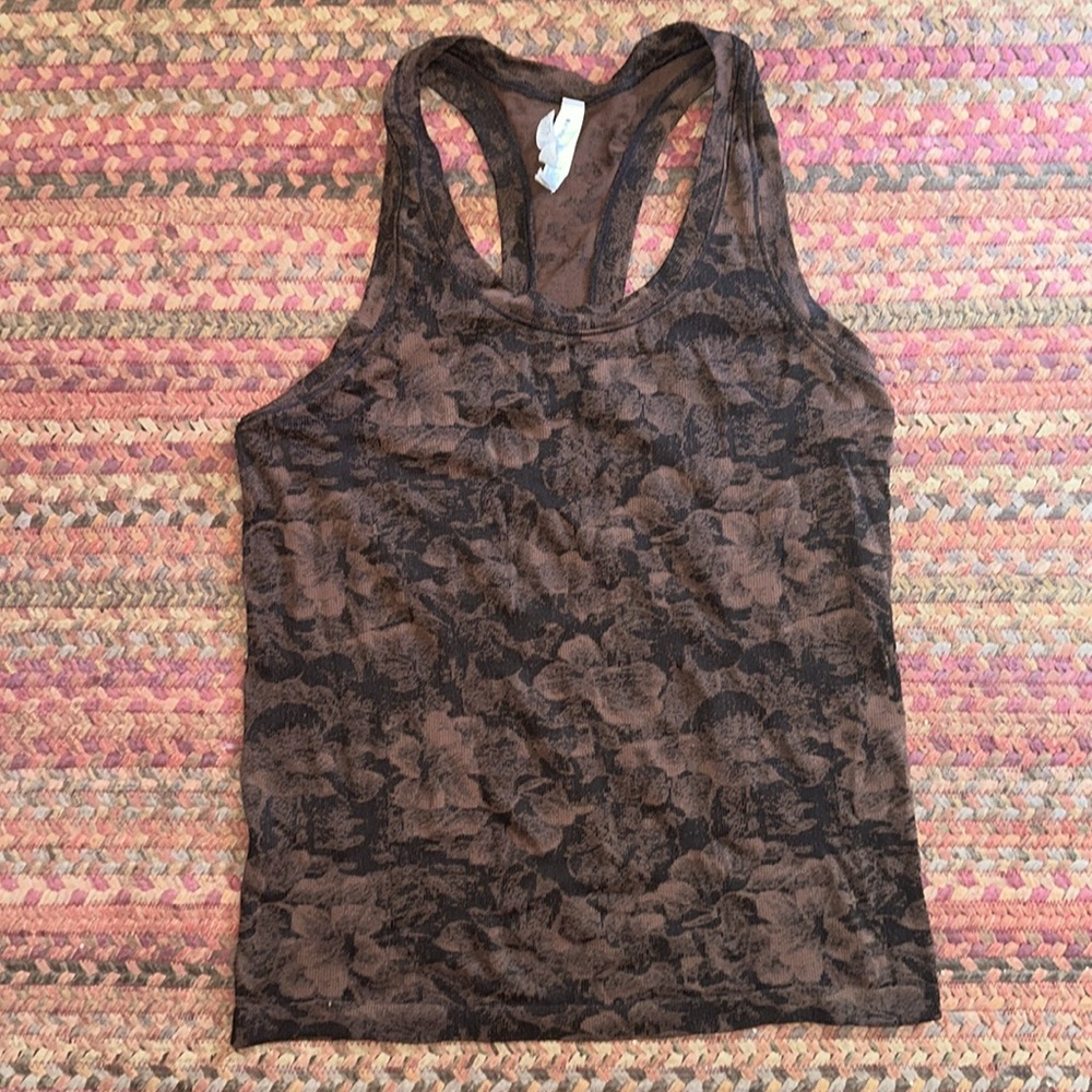 ATHLETA BROWN & BLACK ATHLETIC RACERBACK TANK